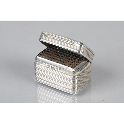 91 - George III hallmarked silver nutmug grater; Birmingham 1792; with reeded decoration; 3.5cm long; 33g... 