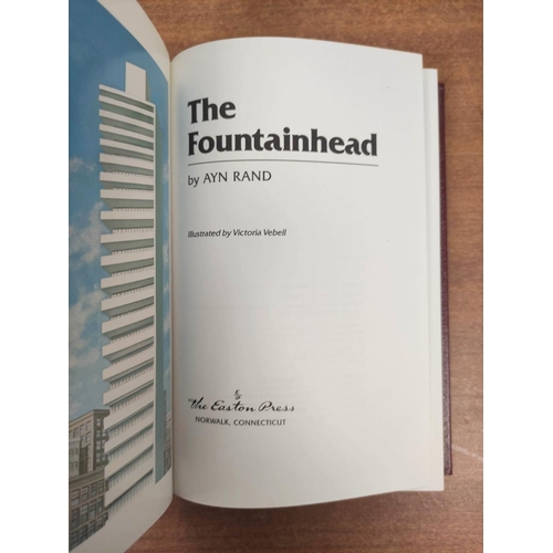 35 - RAND AYN.  The Fountainhead. 2 vols. Frontis. Red morocco gilt with silk endpapers, a.e.g.... 