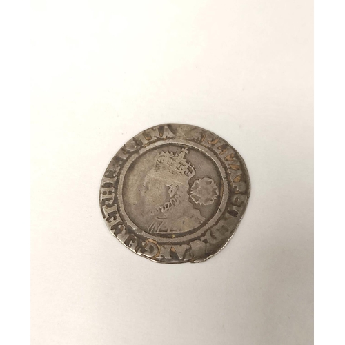 120 - United Kingdom. Elizabeth I silver sixpence with lion mint mark for 1566. OBV Bust of Eliz I facing ... 