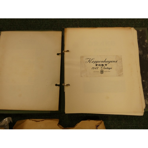 81 - Wine & Spirit Labels.  A collection of labels in two binders & loose, mainly 1940'... 