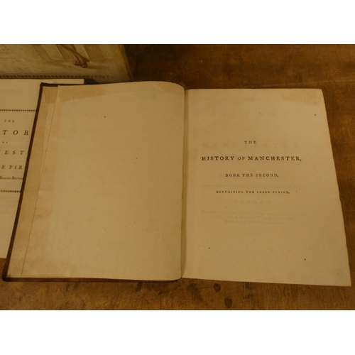 96 - WHITAKER REV. MR.  The History of Manchester. 2 vols. 11 eng. plates (of 12). Half titles ... 