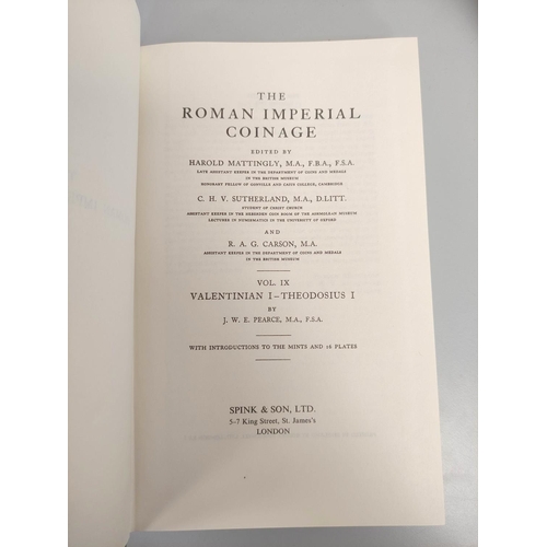 124 - MATTINGLY, SYDENHAM & othrs. Roman Imperial Coinage. 8 vols. only (lacking 6 & 7). Spink, 19... 