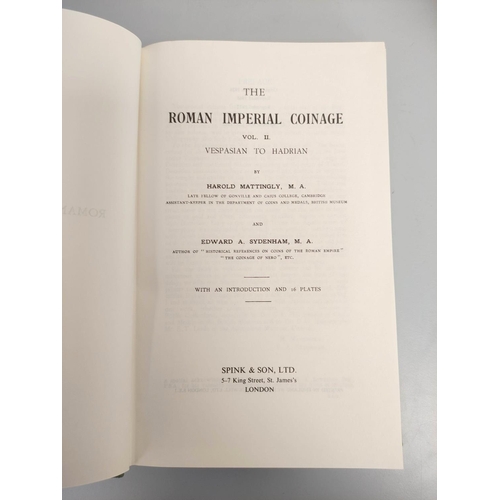 124 - MATTINGLY, SYDENHAM & othrs. Roman Imperial Coinage. 8 vols. only (lacking 6 & 7). Spink, 19... 