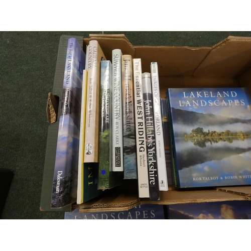 120 - UK Topography.  A carton of books & softback publications incl. Cumbria & Lake Dis... 