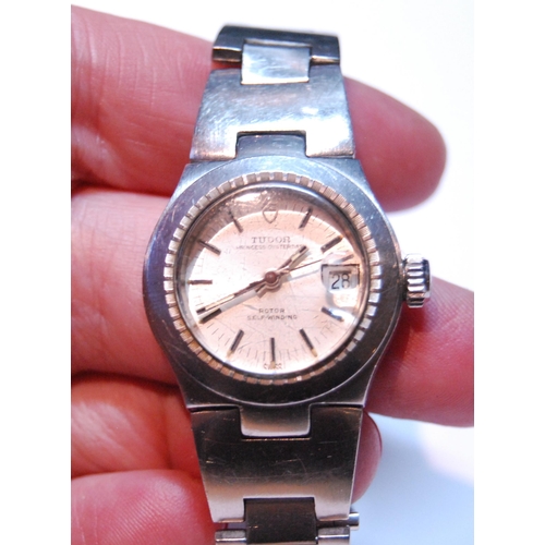 1 - Lady's Tudor Princess Oysterdate bracelet watch, stainless steel, no. 9301, with guarantee for 1981,... 