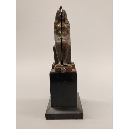 184 - 19th / early 20th century cold painted bronze metamorphic Cleopatra; opening to reveal a naked figur... 