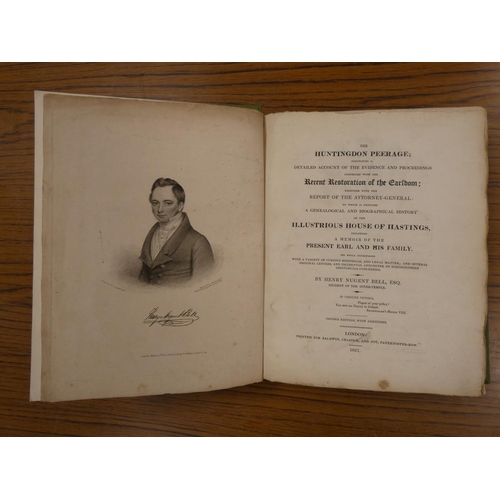 204 - BELL HENRY NUGENT.  The Huntingdon Peerage ... to which is prefixed A Genealogical & B... 