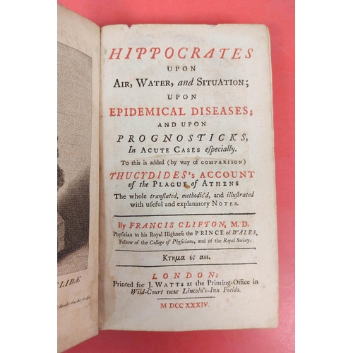 255 - HIPPOCRATES.  Upon Air, Water & Situation; Upon Epidemical Diseases & Upon Prognos... 