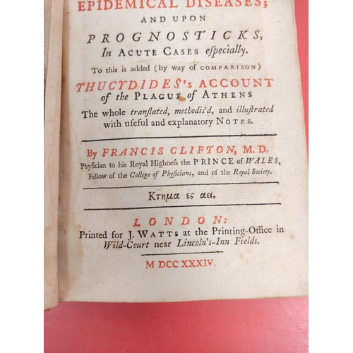 255 - HIPPOCRATES.  Upon Air, Water & Situation; Upon Epidemical Diseases & Upon Prognos... 