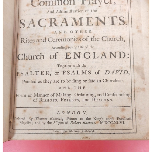 257 - BASKETT THOMAS (Prntr).  The Book of Common Prayer & Administration of the Sacraments,... 