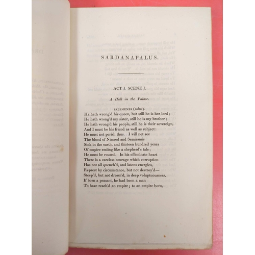 258 - BYRON LORD.  Sardanapalus ... The Two Foscari ... Cain. Half title. Half calf. 1st ed., 1st issue. 1... 