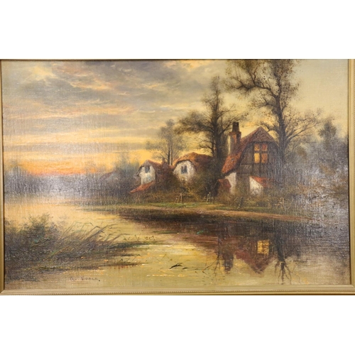 423 - A NEWMAN, The Thames near Marlow, oil on canvas, signed lower left, 50cm x 75cm, frame size 62cm x 8... 