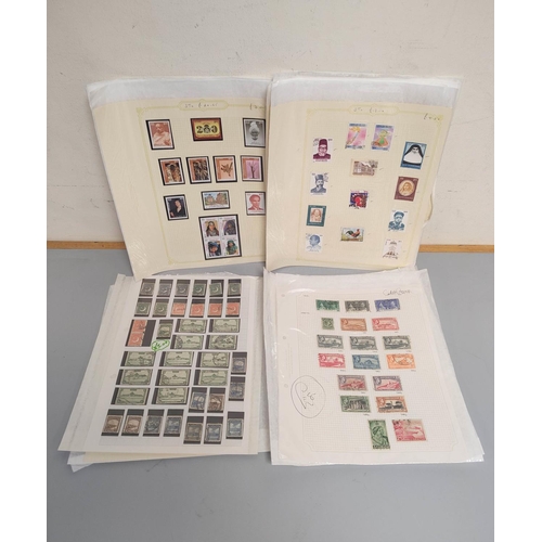 210 - Box containing a large quantity of loose mixed world postage stamp album sheets to include issues fr... 