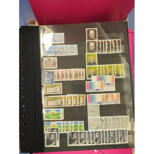 211 - Box containing a large quantity of loose mixed world postage stamp album sheets and first day covers... 