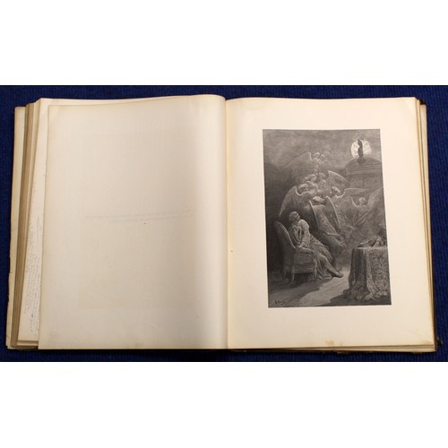 110 - DORÉ GUSTAVE (Illus).  The Raven by Edgar Allan Poe. Large quarto in well worn orig. cloth, the cont... 