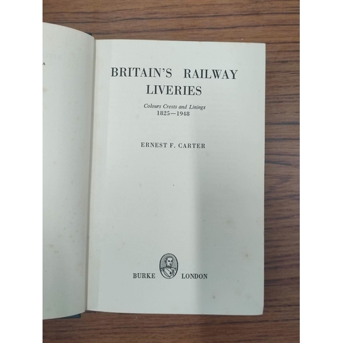 108 - Railways. A carton of various vols., mainly railway reference. To include Britain's Railway Liveries... 