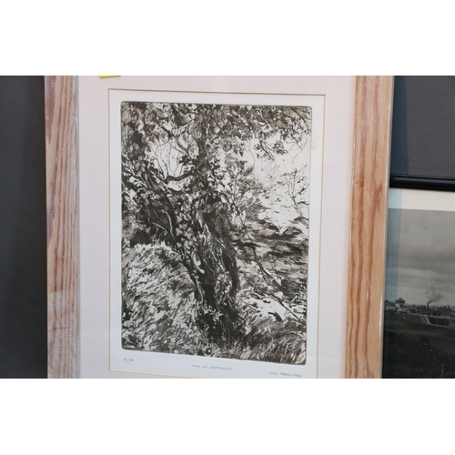 400G - DON REDWOOD, Oak at Dartmeet, etching, pencil signed lower right, limited edition 3/35, 24cm x 18cm,... 