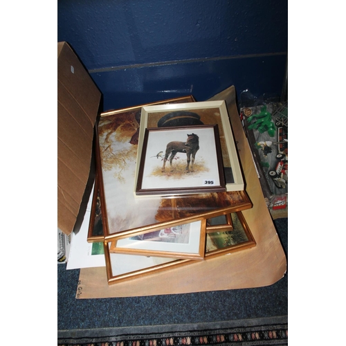 395 - Eight prints, mostly of horses, one limited edition, signed in pencil, #2058/3000, Red Rum.