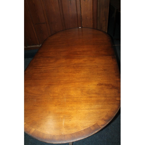 508 - Mahogany cross-banded  twin pedestal dining table.