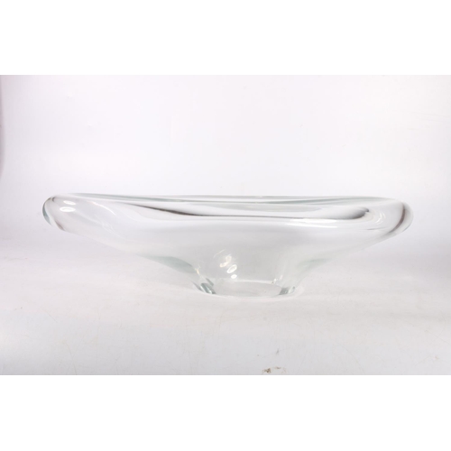 125B - Abstract clear glass sculpture or centrepiece, 48cm.