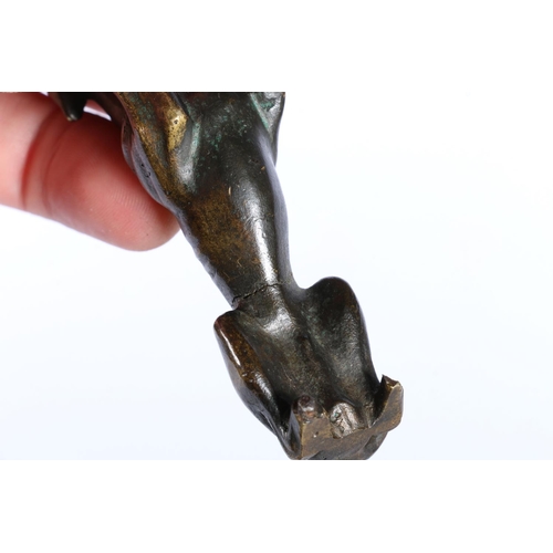 125D - Small bronze model of a greyhound, 10cm.