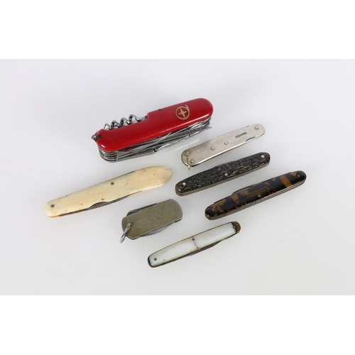 490 - Swiss multi-tool and six fruit knives.