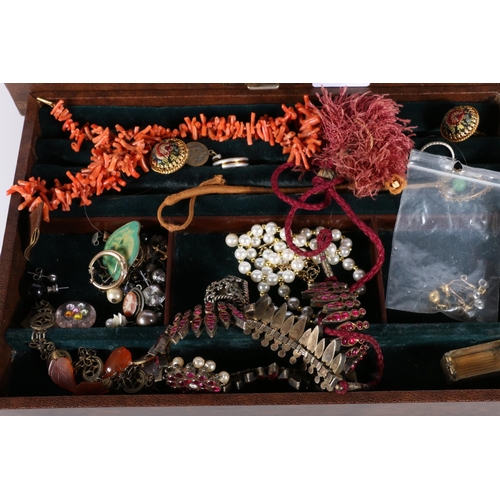 491 - Large box containing costume jewellery to include a pair of Sterling silver and cultured fresh water... 