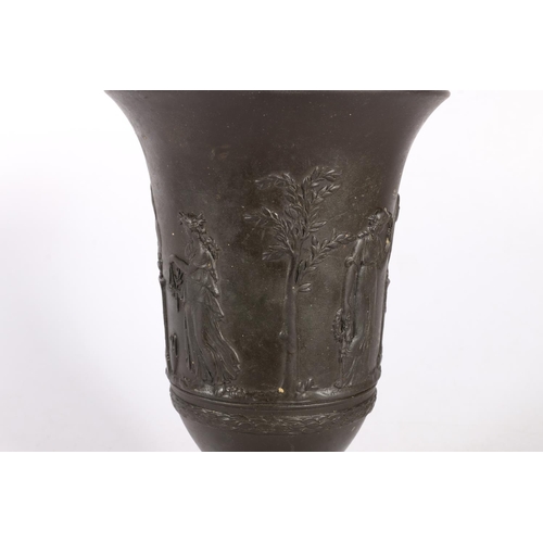 67 - Wedgwood basalt ware vase decorated with classical scene, 19cm.