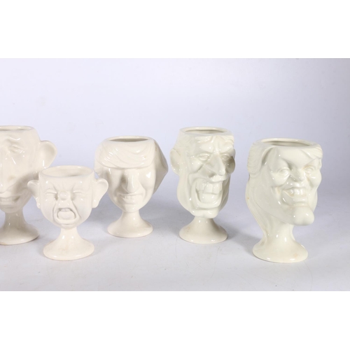 73 - Seven Fluck & Law Carlton ware spitting image egg cups modelled as King Charles, Princess D... 