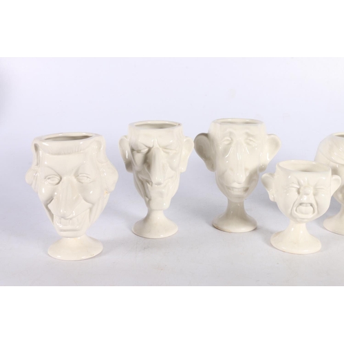 73 - Seven Fluck & Law Carlton ware spitting image egg cups modelled as King Charles, Princess D... 