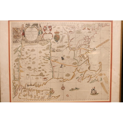 421 - After JOHN SELLER, a map of New England, limited edition print 069/400, published by the Yale Univer... 