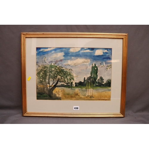 438 - SHAW, landscape with trees, watercolour, signed and dated '74 lower right, 28cm x 40cm.