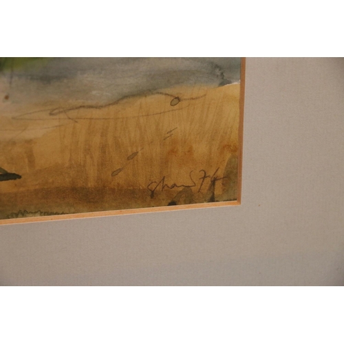 438 - SHAW, landscape with trees, watercolour, signed and dated '74 lower right, 28cm x 40cm.