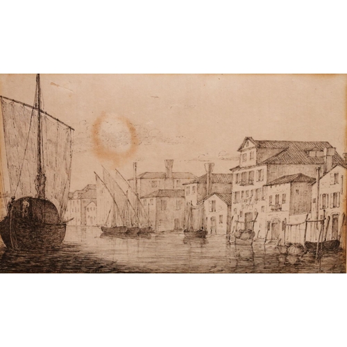 443 - EMSLIE WILLIAM DALLAS (1809-1879), Venice, drypoint, 9.5cm x 16cm.