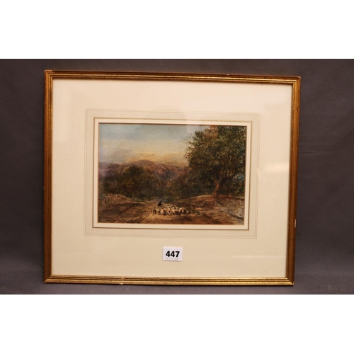 447 - GEORGE HAYES (British fl.1850-1893), A Welsh Shepherd, watercolour, signed and dated 1878 lower left... 