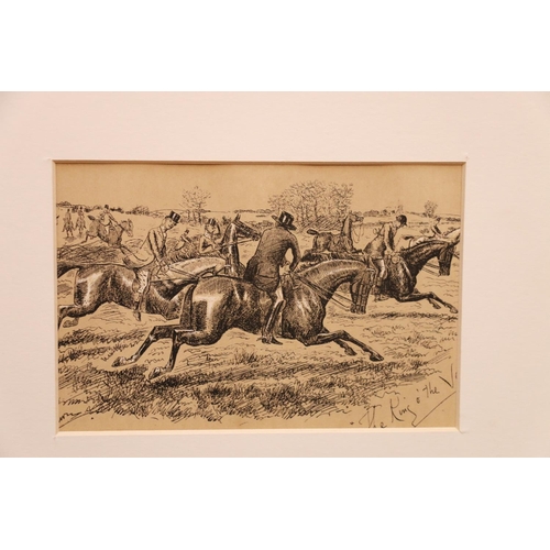 450 - Set of five horse racing themed prints, 10.5cm x 16cm. (5)