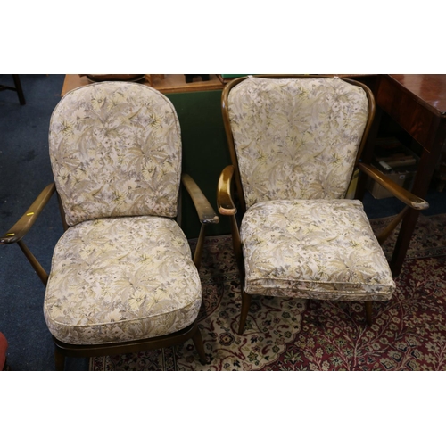 606 - Ercol three piece suite comprising sofa, 175cm and two armchairs (3)