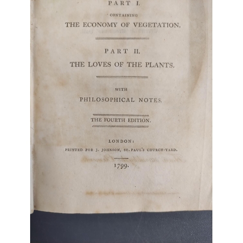 52 - (DARWIN ERASMUS).  The Botanic Garden, A Poem. 2 vols. Eng. frontis & plates. Qtr. green morocco... 