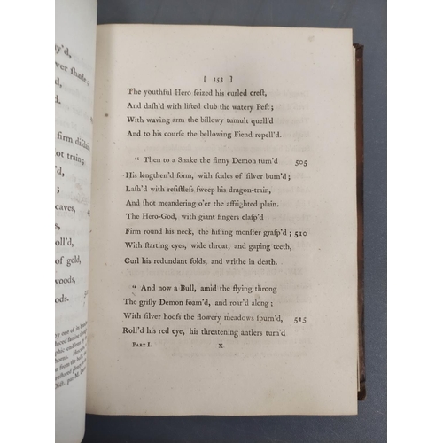 52 - (DARWIN ERASMUS).  The Botanic Garden, A Poem. 2 vols. Eng. frontis & plates. Qtr. green morocco... 