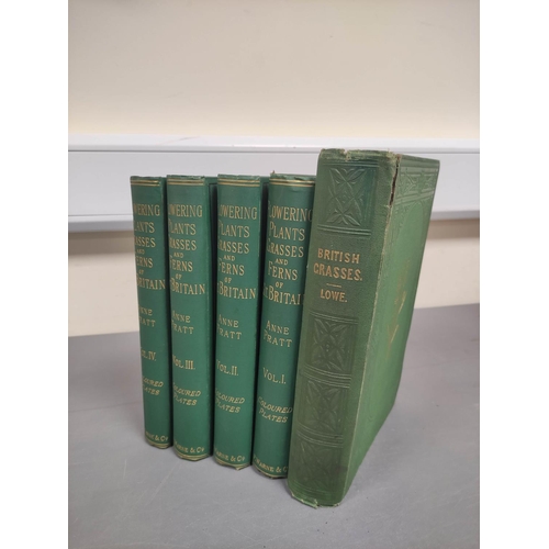 61 - PRATT ANNE.  The Flowering Plants, Grasses, Sedges & Ferns of Great Britain. 4 vols. M... 