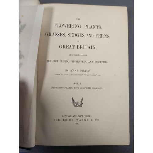 61 - PRATT ANNE.  The Flowering Plants, Grasses, Sedges & Ferns of Great Britain. 4 vols. M... 