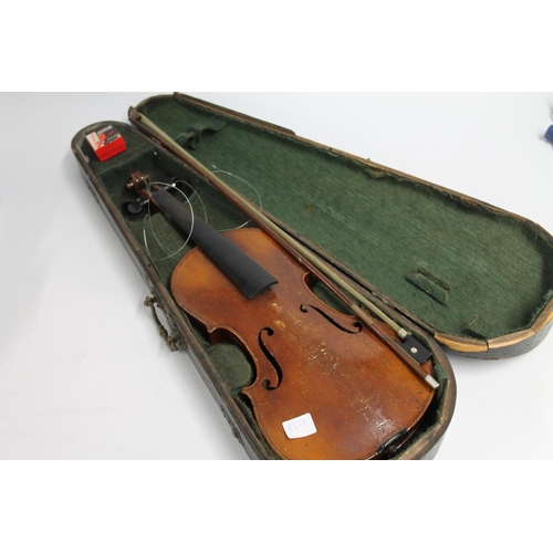 239 - Students violin with bow in fitted case.