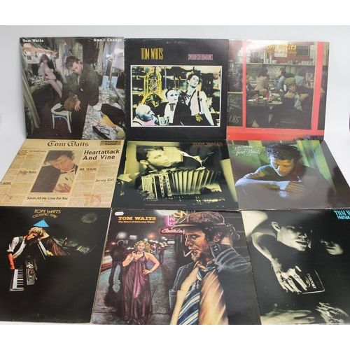 344 - Collection of Tom Waits records to include Small Change, Heartattack and Vine, Nighthawks at the Din... 