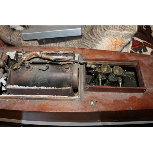 310F - Wood and metal model of boat, 