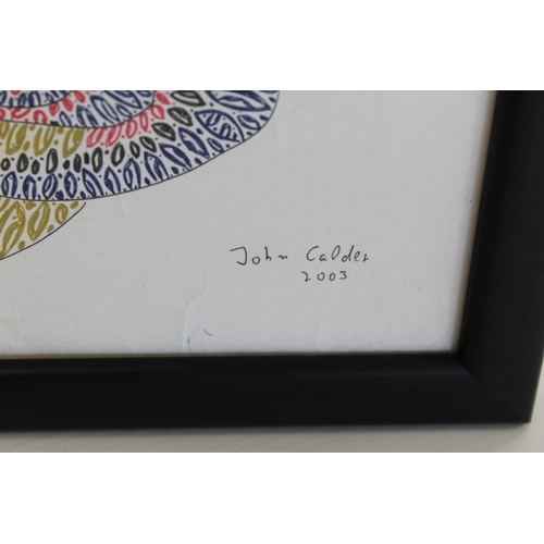 176 - John Calder, Abstract form, coloured pens,  49.5cm x 62cm, signed, dated 2003.