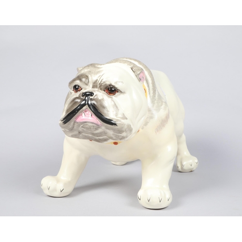 181 - Crown Devon painted pottery bulldog; marks to base; 17cm high