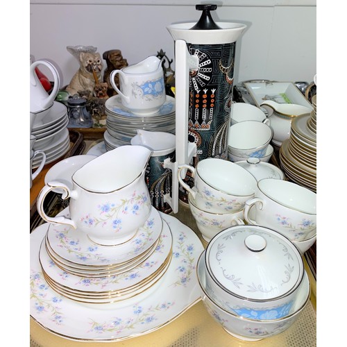 300 - Three part teasets to include Aynsley Moonlight Rose; Duchess Tranquility etc