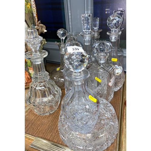 339 - Large quantity of crystal decanters