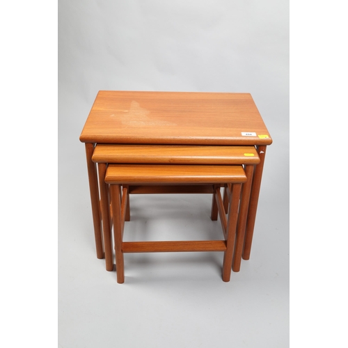 494 - Nest of three mid 20th century intersliding table; 50cm wide