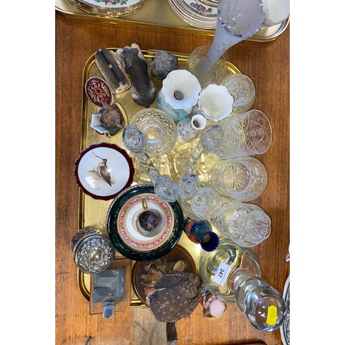 347 - Various items including crystal glasses, decanter, and other decorative ware